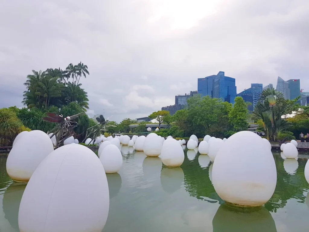 Cruising with Dannay and Peter, Holland America Line, Westerdam, Singapore | Image of Gardens by the Bay's Supertree Grove, Flower Dome Singapore, Cloud Forest Dome, and Changi Airport Jewel with Rain Vortex showcasing Singapore Gardens highlights.