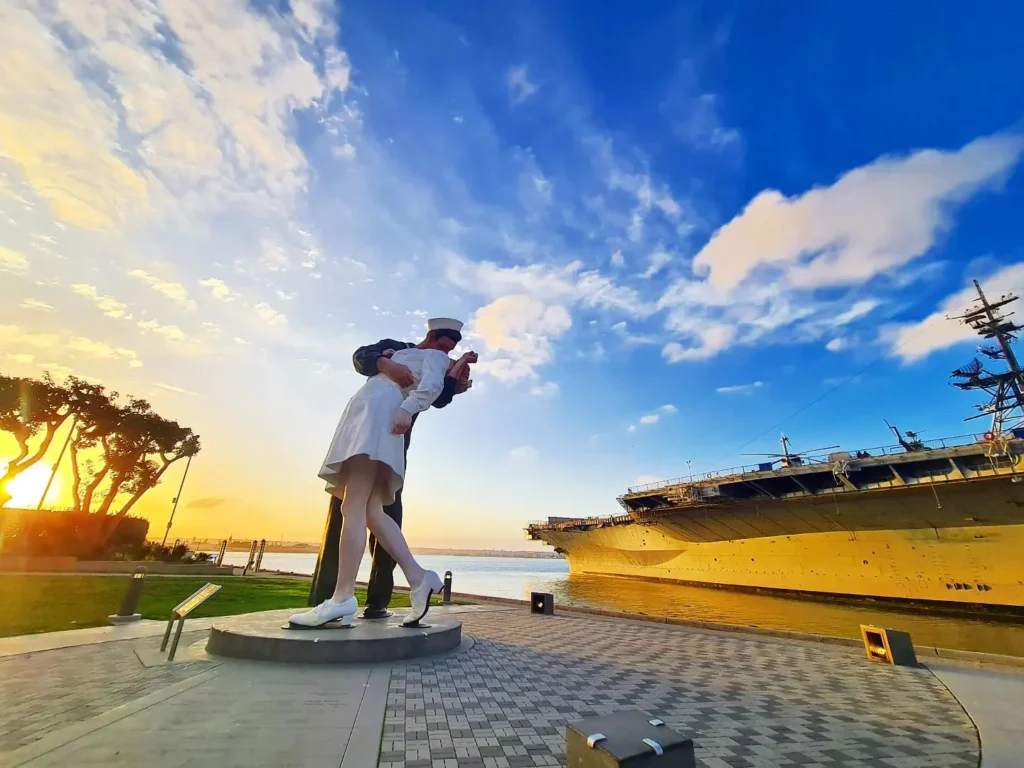 Cruising with Danny and Peter, Holland America Line, Koningsdam, San Diego, California, United States | A vibrant scene from our San Diego Food Tour, featuring a delicious plate of huevos rancheros at a charming Little Italy café, lush gardens and Spanish-influenced architecture in Balboa Park, the imposing USS Midway aircraft carrier museum, and an evening spread of flavorful Mexican dishes, capturing the essence of a Cultural and Culinary Exploration in San Diego.