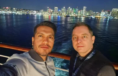 A Memorable Embarkation Day: Celebrating Peter’s Birthday at Sea 3 Cruising with Danny and Peter, Holland America Line, Koningsdam, San Diego, California, United States | Guests enjoying a seamless Cruise Embarkation Day with a special Birthday Celebration on Cruise Ship, featuring a warm welcome, joyful moments, and a festive atmosphere on the deck.