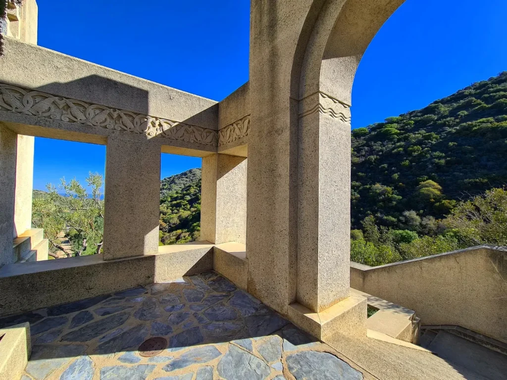 Cruising with Danny and Peter, Holland America Line, Koningsdam, Avalon, California, United States | Scenic Avalon Biking Adventures showcasing coastal views, cyclists on charming trails, Wrigley Memorial Gardens, and Catalina Island landscapes on an island biking tour.