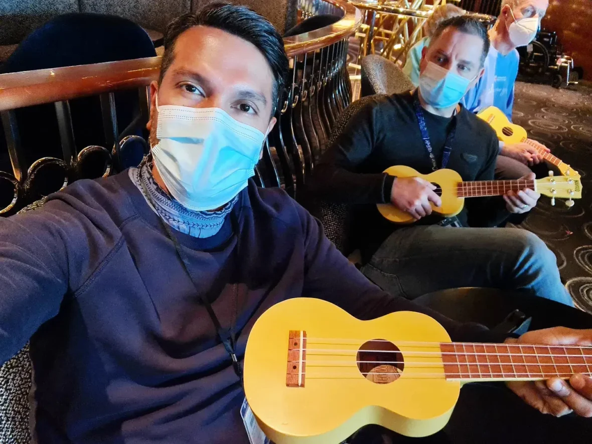 Cruising with Danny and Peter, Holland America Line, Koningsdam, Pacific Ocean, Sea Day | Guests enjoying a Hawaiian cruise experience, participating in cultural activities at sea, including lei-making, ukulele workshops, and hula dance lessons, surrounded by the beauty of the ocean and the spirit of Aloha.