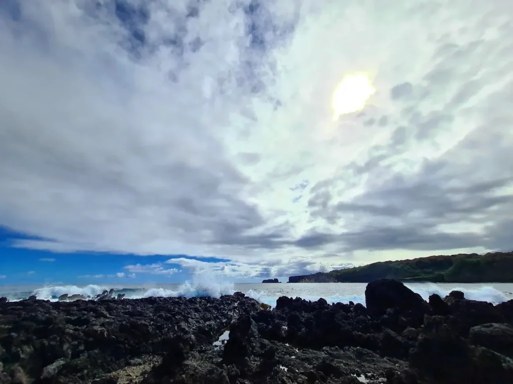 Cruising with Danny and Peter, Holland America Line, Koningsdam, Kahului, Maui, Hawaii, United States | Stunning views along the Road to Hana, showcasing Maui’s breathtaking waterfalls, lush Hana rainforest, captivating black sand beaches, and serene Turtle Beach Maui, with glimpses of whale watching opportunities and picturesque coastal views during this unforgettable Maui road trip adventure.