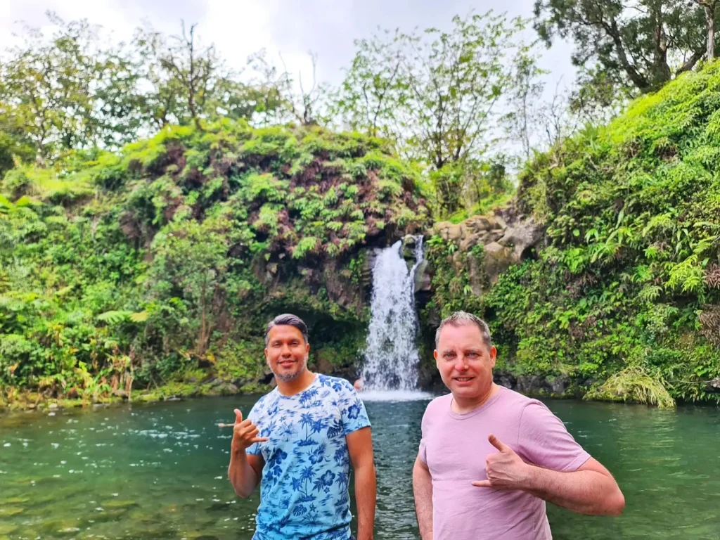 Cruising with Danny and Peter, Holland America Line, Koningsdam, Kahului, Maui, Hawaii, United States | Stunning views along the Road to Hana, showcasing Maui’s breathtaking waterfalls, lush Hana rainforest, captivating black sand beaches, and serene Turtle Beach Maui, with glimpses of whale watching opportunities and picturesque coastal views during this unforgettable Maui road trip adventure.