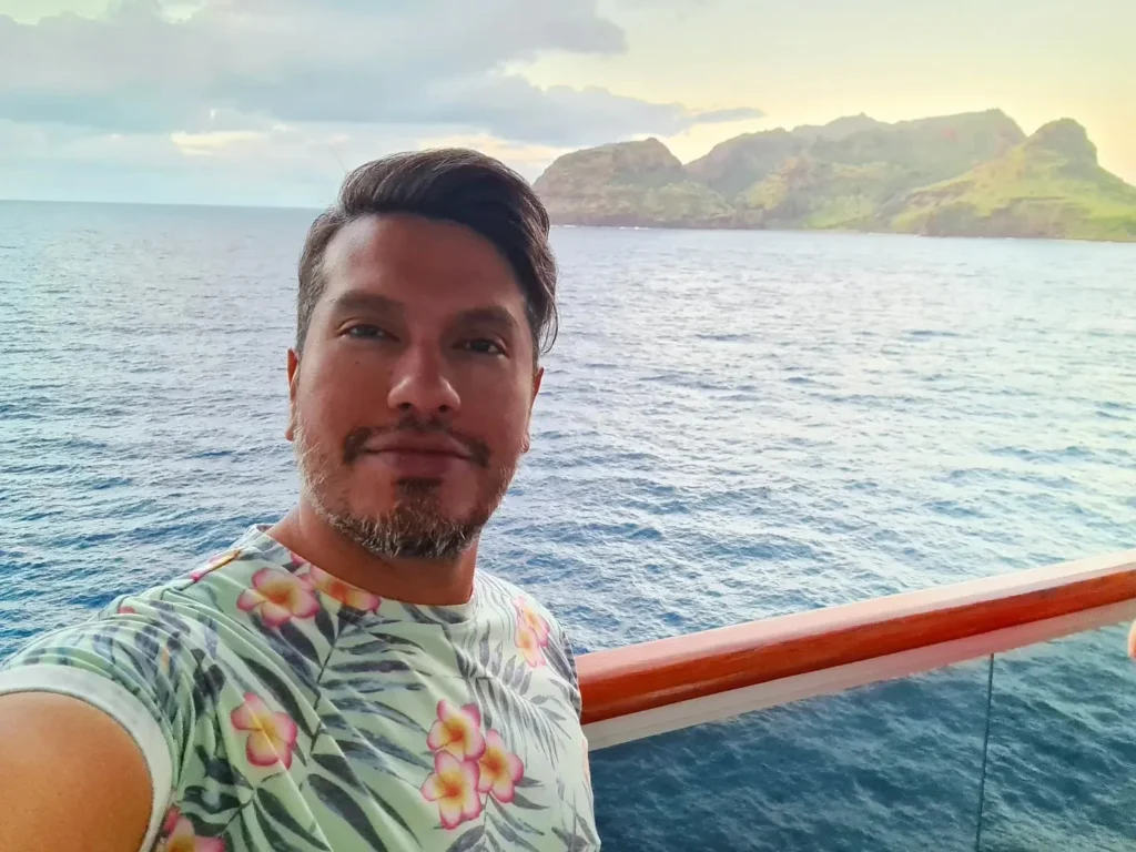 Cruising with Danny and Peter, Holland America Line, Koningsdam, Nawiliwili, Kauai, Hawaii, United States | Scenic views from the Nawiliwili Plantation Railway showcasing lush landscapes of Kauai, tropical fruit plantations, and historic plantation architecture, capturing the essence of a Hawaiian plantation experience.