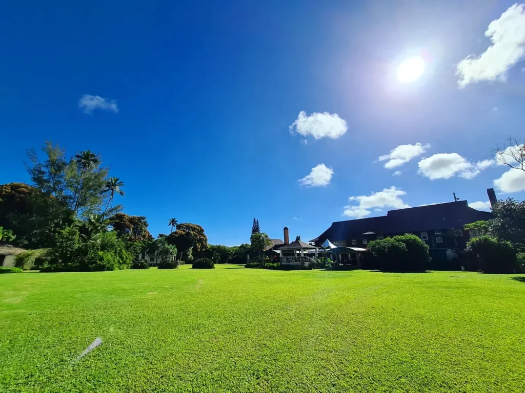 Cruising with Danny and Peter, Holland America Line, Koningsdam, Nawiliwili, Kauai, Hawaii, United States | Scenic views from the Nawiliwili Plantation Railway showcasing lush landscapes of Kauai, tropical fruit plantations, and historic plantation architecture, capturing the essence of a Hawaiian plantation experience.