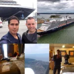 Cruising with Danny and Peter, Holland America Line, Zuiderdam, Copenhagen, Denmark | A scenic view of Copenhagen's colorful Nyhavn harbor showcasing historic buildings and bustling activity, capturing the essence of our Copenhagen Cruise on the Jewels of the Baltic, with the majestic Zuiderdam ship in the background.