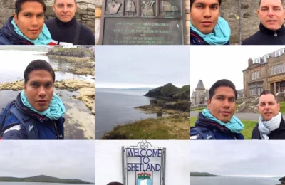 Cruising with Danny and Peter, Holland America Line, Zuiderdam, Lerwick, Shetland Islands, United Kingdom | Stunning view of marvelous nature in Scotland featuring the rugged cliffs and rolling hills of the Shetland Islands scenic beauty. Coastal landscapes showcase breathtaking Scottish landscapes with vibrant flora and fauna of Scotland, while serene waters reflect the essence of a marvelous nature adventure in Shetland Islands. The image captures the wild charm of the picturesque Scottish countryside and the natural wonders that make Scotland's wilderness so captivating.