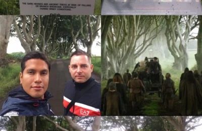 Cruising with Danny and Peter, Holland America Line, Zuiderdam, Belfast, Northern Ireland, United Kingdom | Explore iconic Game of Thrones tour in Northern Ireland locations, including Winterfell Castle, The Dark Hedges King's Road, Giant’s Causeway, and Carrick-a-Rede Rope Bridge, showcasing stunning Game of Thrones filming locations and breathtaking landscapes.