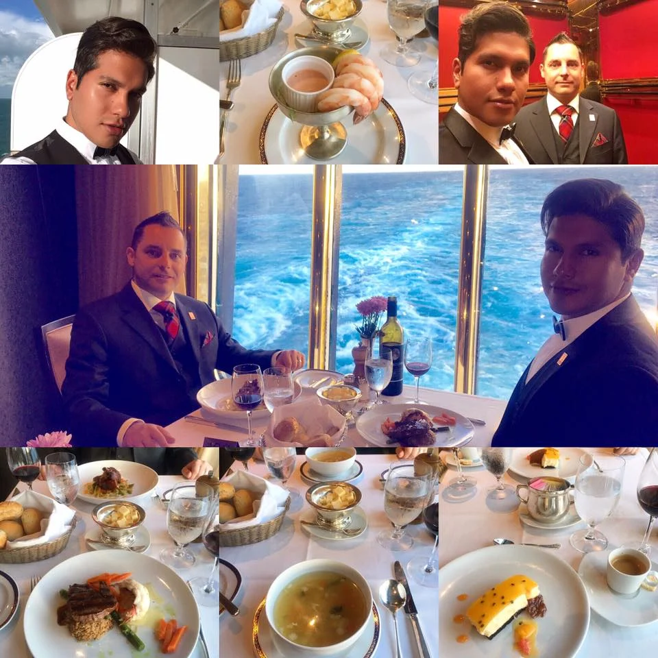 Cruising with Danny and Peter, Holland America Line, Zuiderdam, North Sea, Sea Day | Dinner with gourmet dishes, and a yoga class on deck with panoramic Baltic Sea views.