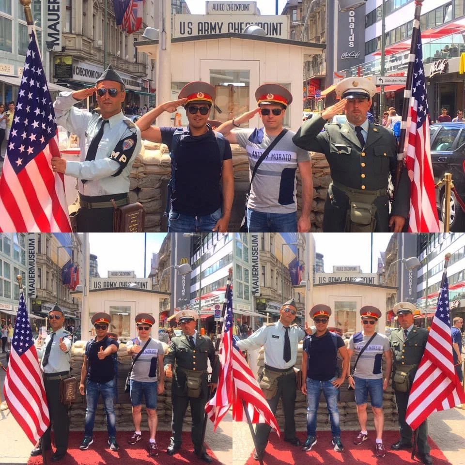 Embarking on an Exclusive Berlin Day Trip from Rostock on Holland America Line 3 Cruising with Danny and Peter, Holland America Line, Zuiderdam, Rostock, Berlin, Germany | Private train journey from Rostock to Berlin featuring scenic German countryside views; exploring Berlin's historical landmarks including Checkpoint Charlie and Brandenburg Gate on an exclusive day trip with Holland America Line.