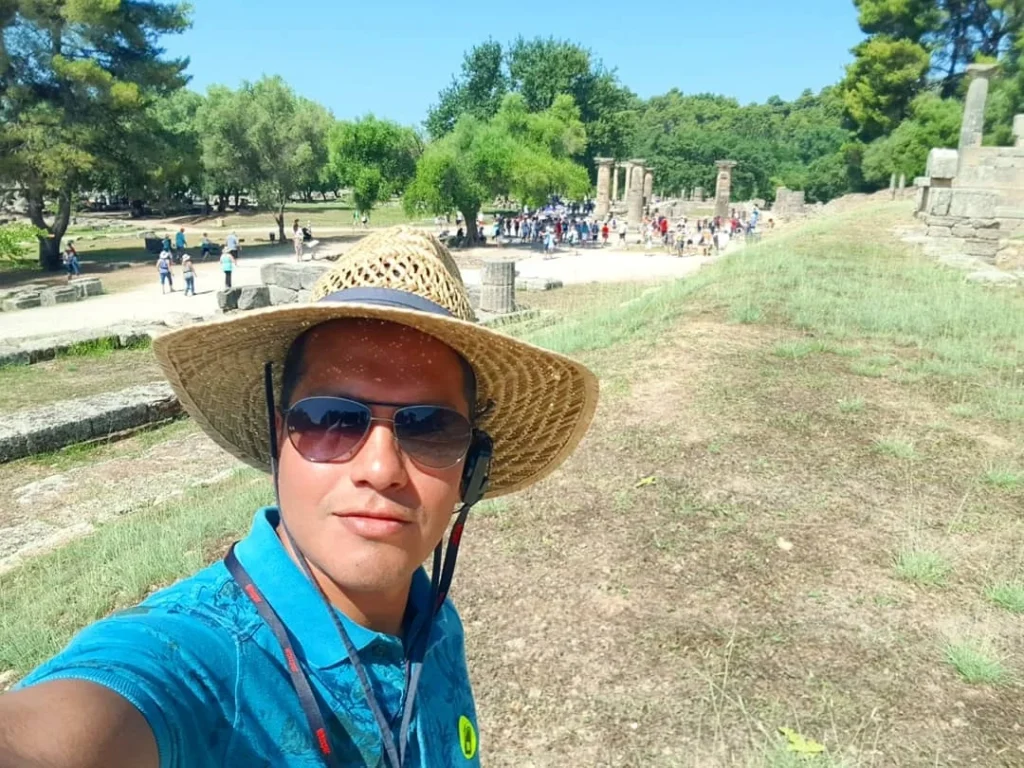 Cruising with Danny and Peter, Holland America Line, Koningsdam, Katakolon, Olympia, Greece | View of Ancient Olympia landmarks during the Katakolon Ancient Olympia Tour, featuring historic ruins and Olympic Games heritage, followed by Sel de Mer seafood dining on a luxurious day trip from Katakolon to Olympia, showcasing Greek cultural exploration and culinary delights.