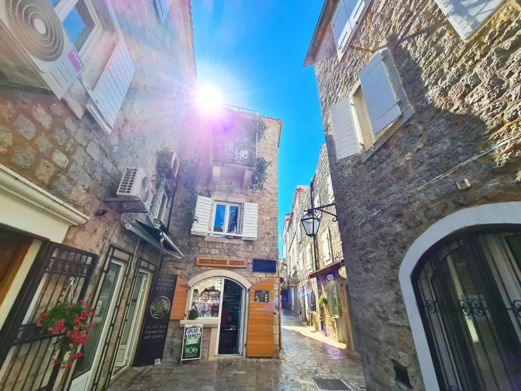 Cruising with Danny and Peter, Holland America Line, Oosterdam, Kotor, Montenegro | Stunning view of Kotor Bay, showcasing the charming villages and scenic beaches of Montenegro. The image features the medieval architecture of Budva Old Town, the crystal-clear waters of Jaz Beach, and the picturesque landscapes of Brajići, highlighting the cultural heritage and natural beauty of the Adriatic Coast.