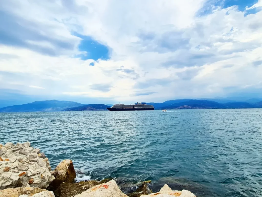 Cruising with Danny and Peter, Holland America Line, Oosterdam, Nafplion, Greece | Explore the ancient ruins of Mycenae and Epidaurus in Greece, featuring the iconic Lion Gate of Mycenae, the tomb of King Agamemnon, and the Epidaurus Theater with its renowned acoustics. Experience the rich cultural heritage of Ancient Greek architecture and discover these UNESCO World Heritage Peloponnese archaeological sites. Complete your journey with stunning views of the Venetian fortress in Náfplion, showcasing Greece's timeless history and architectural marvels.