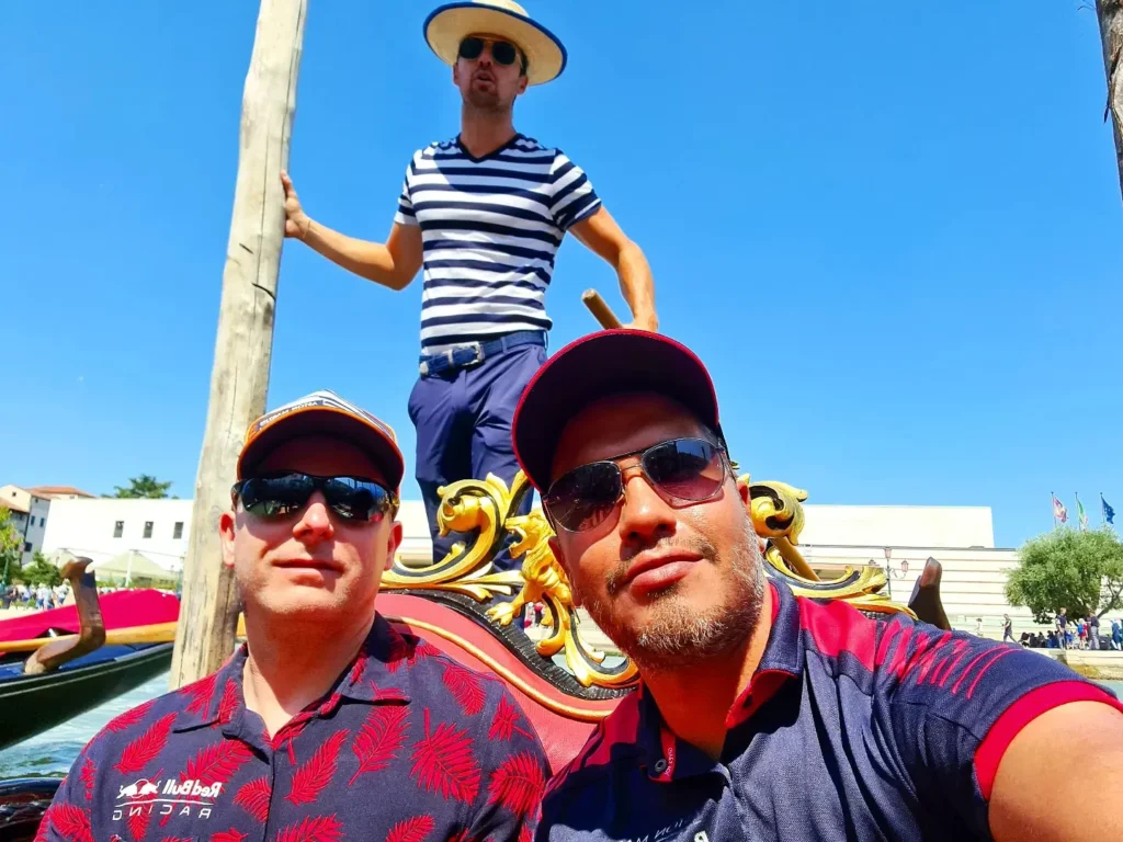 Cruising with Danny and Peter, Holland America Line, Oosterdam, Trieste, Venice, Italy | Stunning views of the Adriatic coastline from our cruise ship, romantic gondola ride through Venice canals, iconic St. Mark’s Basilica, historic Rialto Bridge, and bustling Venetian piazza—all highlights of our Venice Gondola Ride and City Tour during the Adriatic Adventure.