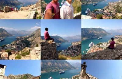 Cruising with Danny and Peter, Holland America Line, Zuiderdam, Kotor, Montenegro | Hike to Kotor fortress with stunning views of Kotor Montenegro, the historic Old Town, Kotor Bay, and surrounding mountains, showcasing the beauty of Kotor's city walls and hiking trails.