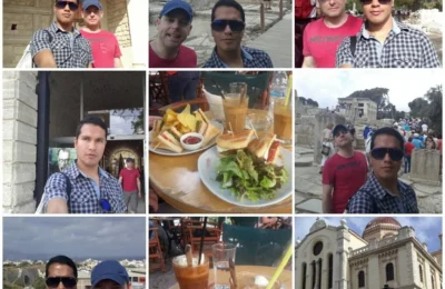 Cruising with Danny and Peter, Holland America Line, Ryndam, Iraklion, Crete, Greece | View of the historic Koules Fortress in Iraklion, Crete, showcasing ancient architecture during an Iraklion Crete tour, with the vibrant harbor in the background; a delicious Italian dinner served on board MS Ryndam, featuring fresh pasta and seafood, highlighting the culinary delights available after exploring Heraklion's cultural attractions.