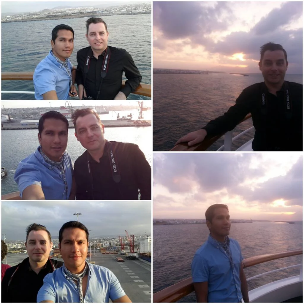 Cruising with Danny and Peter, Holland America Line, Ryndam, Iraklion, Crete, Greece | View of the historic Koules Fortress in Iraklion, Crete, showcasing ancient architecture during an Iraklion Crete tour, with the vibrant harbor in the background; a delicious Italian dinner served on board MS Ryndam, featuring fresh pasta and seafood, highlighting the culinary delights available after exploring Heraklion's cultural attractions.