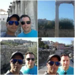 Cruising with Danny and Peter, Holland America Line, Ryndam, Piraeus, Athens, Greece | A picturesque view of our Greek breakfast experience featuring traditional local delicacies, such as creamy feta, olives, and fresh tomatoes, with the stunning Acropolis view in the background, showcasing the beauty of Mediterranean breakfast culture.