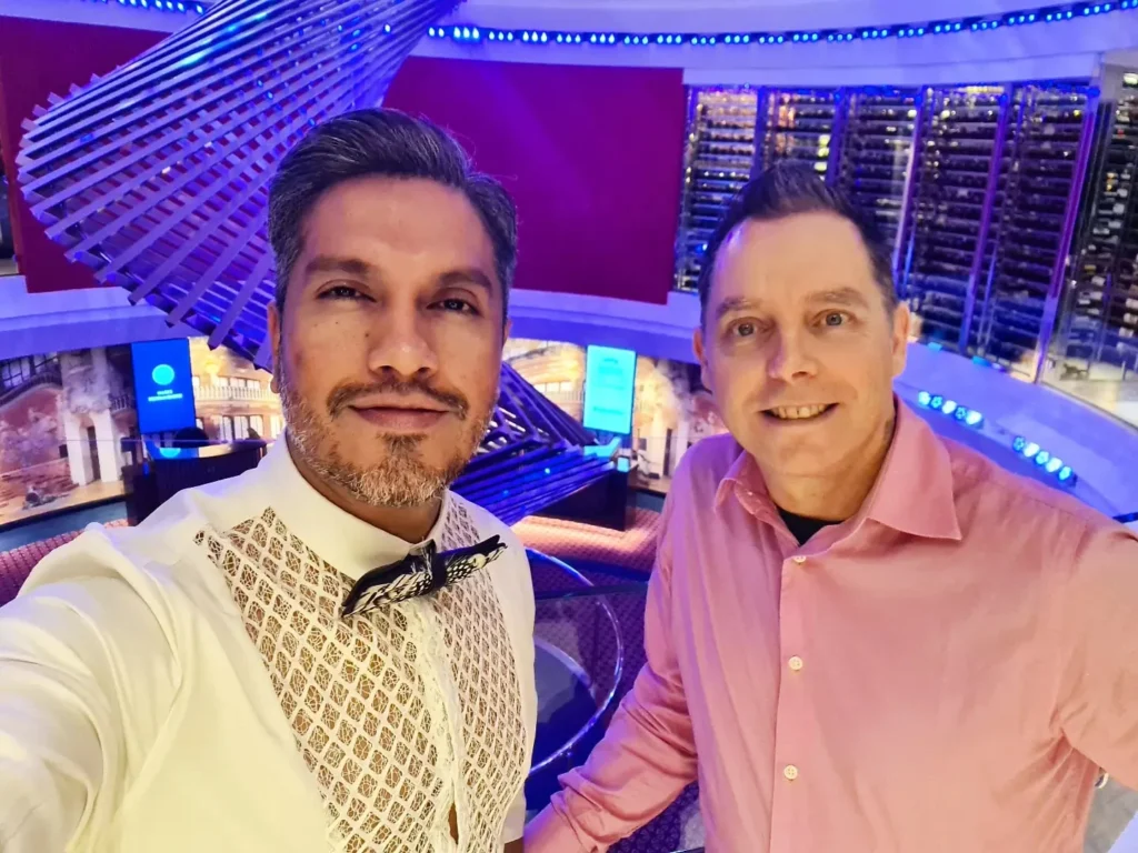 Cruising with Danny and Peter, Holland America Line, Rotterdam, Atlantic Ocean, Sea Day | Exquisite Pinnacle Grill dinner aboard Rotterdam Holland America, featuring gourmet cuisine like crab cakes, filet mignon, halibut, key lime pie, and luxury cruise dining experience at the Pinnacle Grill Holland America.