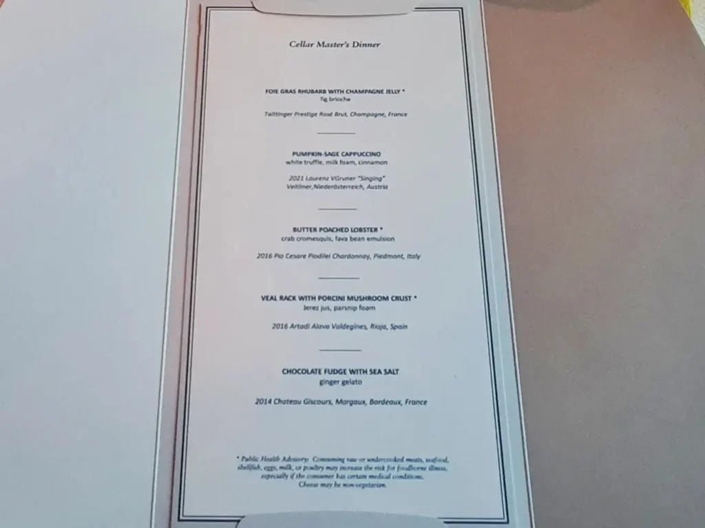 Cruising with Danny and Peter, Holland America Line, Rotterdam, Atlantic Ocean, Sea Day | Guests enjoying the exclusive Cellar Master Dinner aboard Holland America, featuring gourmet dishes, wine pairings, and an unforgettable luxury cruise dining experience.