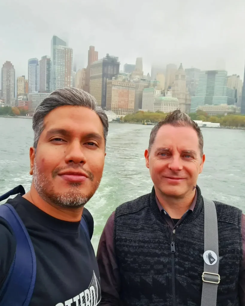 Cruising with Danny and Peter, Holland America Line, Rotterdam, New York, United States | Holland America NYC Cruise 150th Anniversary Celebration, exploring iconic landmarks like the Statue of Liberty and Ellis Island, onboard festivities at World Stage on MS Rotterdam.