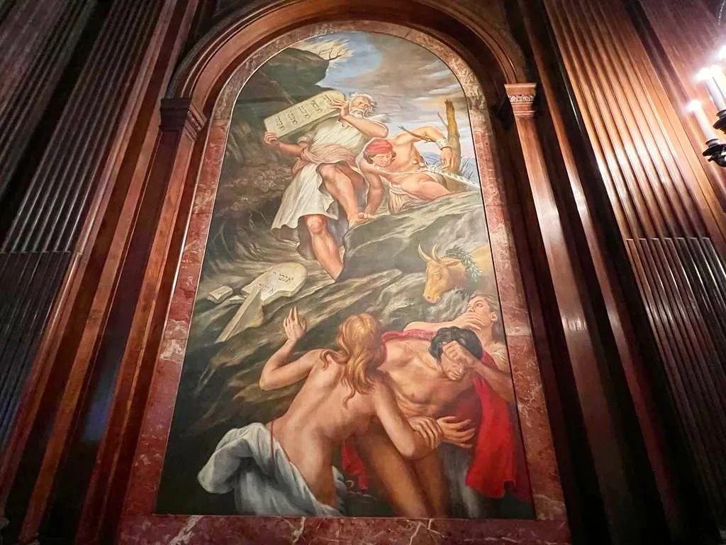 Cruising with Danny and Peter, Holland America Line, Rotterdam, New York, United States | View of iconic New York City landmarks including the Top of the Rock, Saint Patrick's Cathedral, MoMA, and the Flatiron Building, showcasing famous NYC art museums and historic monuments.