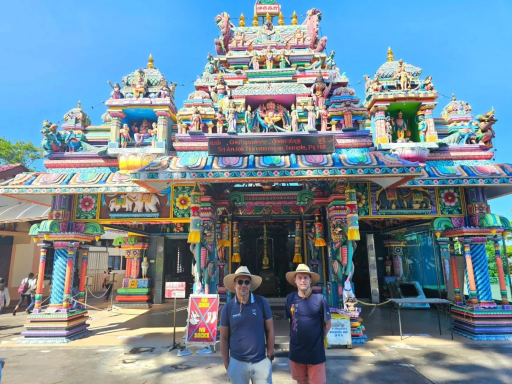 Cruising with Danny and Peter, Holland America Line, Westerdam, Penang, Malaysia | Explore Penang’s cultural treasures with the Kek Lok Si Temple’s intricate pagoda, Wat Chaiya Mangkalaram’s colossal reclining Buddha, Dhammikarama Burmese Temple’s golden structures, the ornate interior of Pinang Peranakan Mansion, the lush greenery of Penang Botanical Gardens, and the breathtaking panoramic views from Penang Hill.