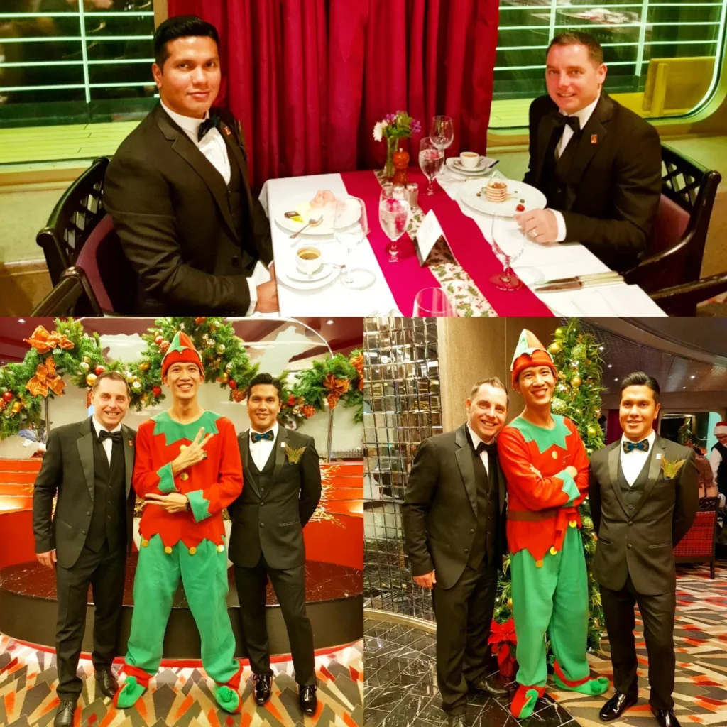 Cruising with Danny and Peter, Holland America Line, Nieuw Amsterdam, Montego Bay, Jamaica | Scenic view of the Montego Bay Adventure with climbers enjoying the refreshing water of the River Falls, surrounded by lush greenery and Jamaican natural wonders, capturing the essence of tropical beauty and outdoor adventure in Montego Bay.