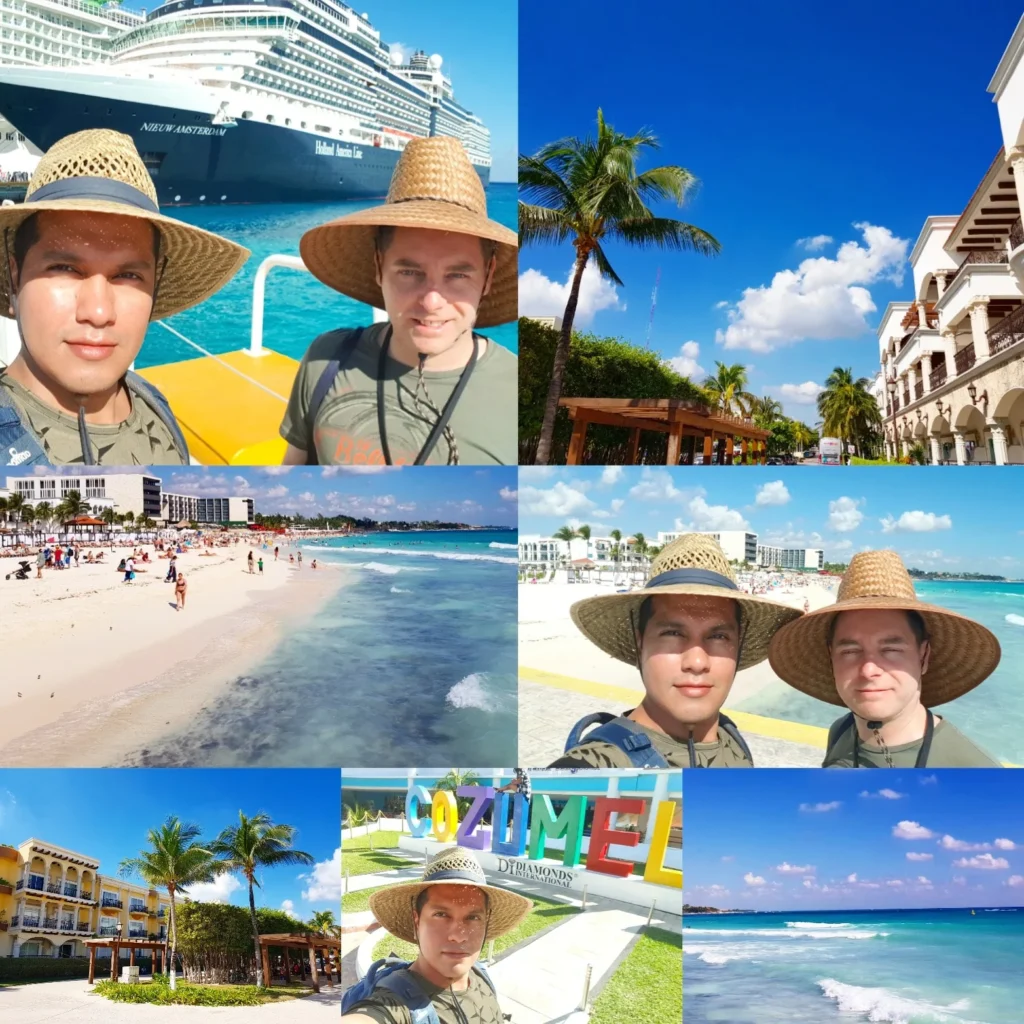 Cruising with Danny and Peter, Holland America Line, Nieuw Amsterdam, Cozumel, Mexico | The Pyramid of Kukulcán in Chichen Itzá, showcasing its majestic structure and intricate carvings, highlighting the advanced engineering of the ancient Mayan civilization and the celestial significance of the feathered serpent deity during the equinox serpent shadow phenomenon.