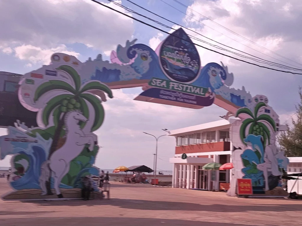 Cruising with Danny and Peter, Holland America Line, Westerdam, Sihanoukville, Cambodia, Cambodia Coastal Exploration | Golden sands and turquoise waves at Sihanoukville Beaches, busy Le Kep Crab Market with fresh crab and Kampot pepper, lush green vines at Kampot Pepper Farms, elegant French Colonial Architecture along Kampot riverside, and grilled fish with Kampot pepper at Fresh Seafood Cambodia stall—all captured during an unforgettable Cambodia Coastal Exploration and Cambodia Coastal Cultural Adventure with Holland America Westerdam in Cambodia’s coastal towns.