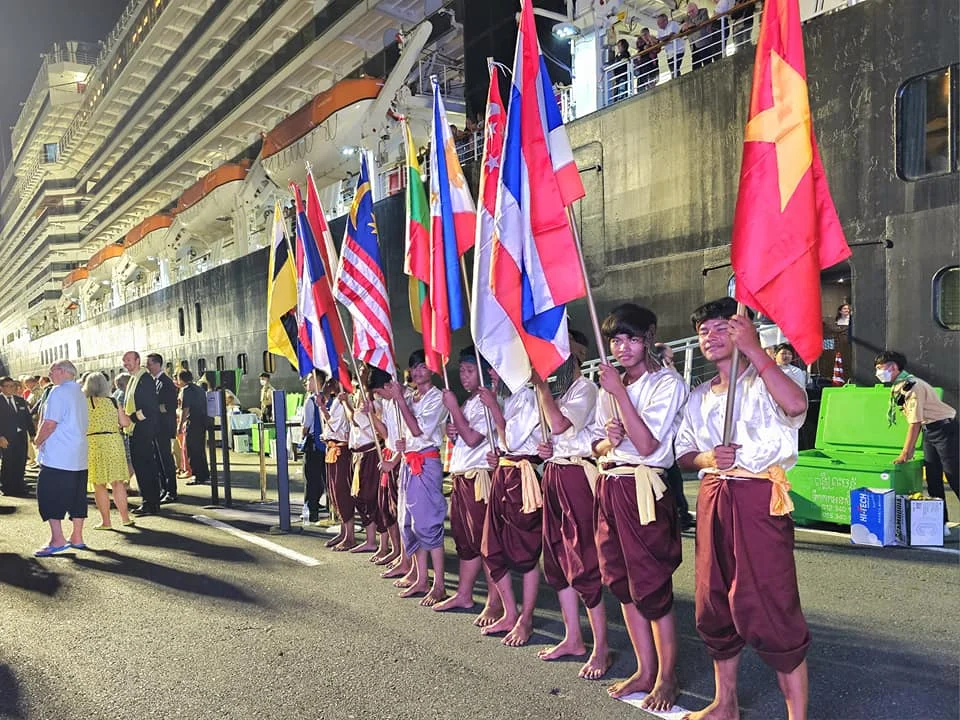 Cruising with Danny and Peter, Holland America Line, Westerdam, Sihanoukville, Cambodia, Cambodia Coastal Exploration | Golden sands and turquoise waves at Sihanoukville Beaches, busy Le Kep Crab Market with fresh crab and Kampot pepper, lush green vines at Kampot Pepper Farms, elegant French Colonial Architecture along Kampot riverside, and grilled fish with Kampot pepper at Fresh Seafood Cambodia stall—all captured during an unforgettable Cambodia Coastal Exploration and Cambodia Coastal Cultural Adventure with Holland America Westerdam in Cambodia’s coastal towns.