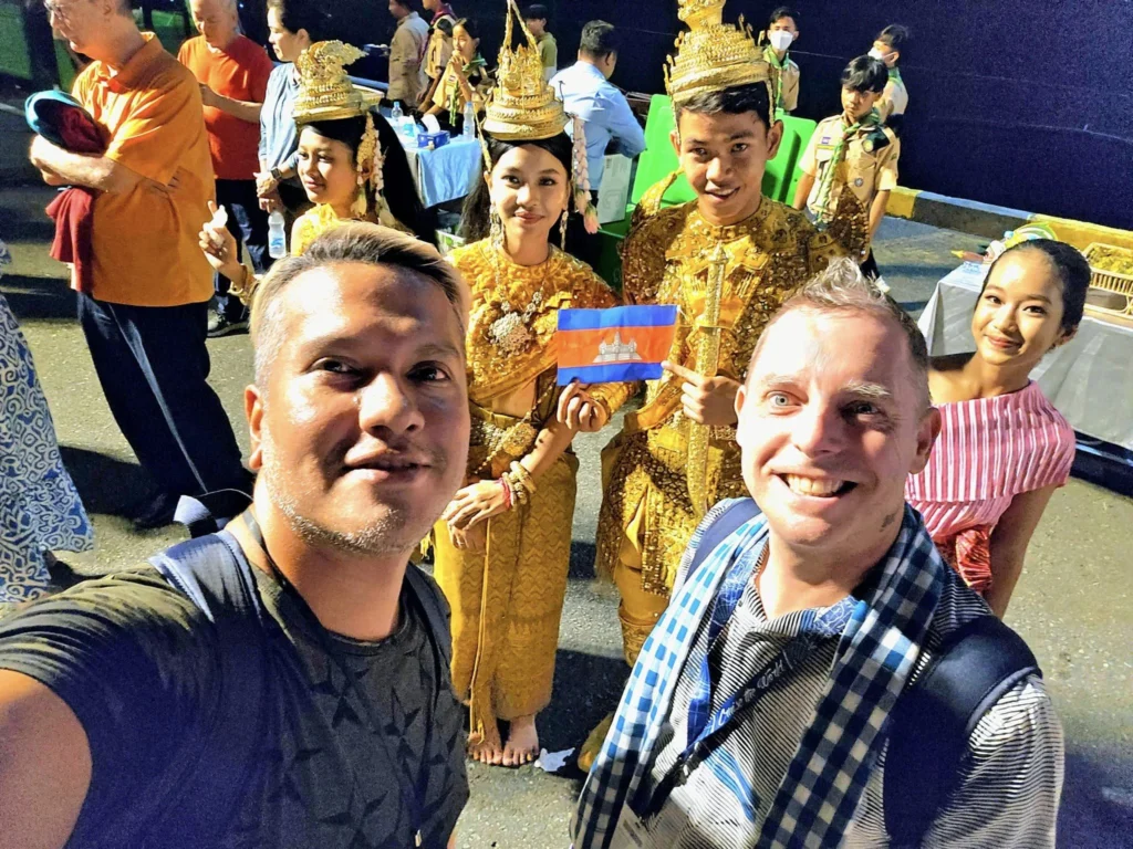 Cruising with Danny and Peter, Holland America Line, Westerdam, Sihanoukville, Cambodia, Cambodia Coastal Exploration | Golden sands and turquoise waves at Sihanoukville Beaches, busy Le Kep Crab Market with fresh crab and Kampot pepper, lush green vines at Kampot Pepper Farms, elegant French Colonial Architecture along Kampot riverside, and grilled fish with Kampot pepper at Fresh Seafood Cambodia stall—all captured during an unforgettable Cambodia Coastal Exploration and Cambodia Coastal Cultural Adventure with Holland America Westerdam in Cambodia’s coastal towns.