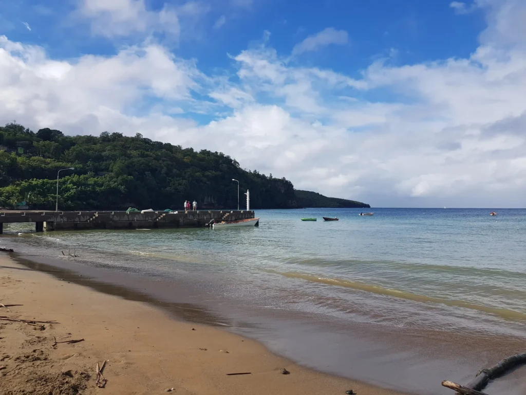 Cruising with Danny and Peter, Holland America Line, Zuiderdam, Castries, Saint Lucia | Castries Nature Expedition showcasing St. Lucia’s Black Sand Beach and Drive-In Volcano tour; includes scenic Caribbean black sand coastline, geothermal attractions with sulfur springs and mud pools, and volcanic crater views, offering an immersive St. Lucia eco-tour experience.