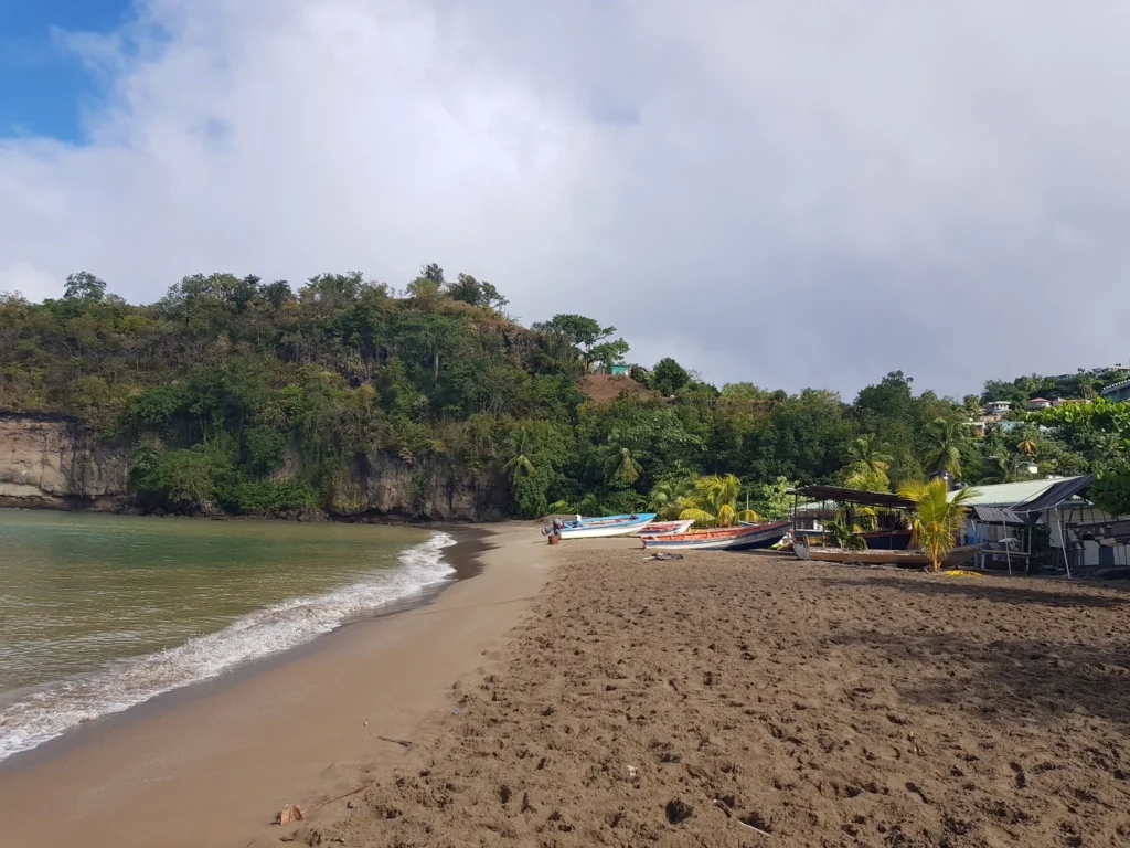 Cruising with Danny and Peter, Holland America Line, Zuiderdam, Castries, Saint Lucia | Castries Nature Expedition showcasing St. Lucia’s Black Sand Beach and Drive-In Volcano tour; includes scenic Caribbean black sand coastline, geothermal attractions with sulfur springs and mud pools, and volcanic crater views, offering an immersive St. Lucia eco-tour experience.