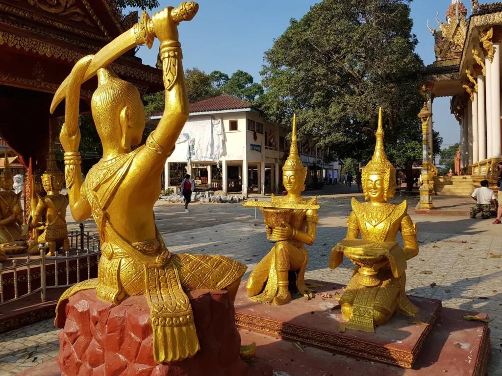 Cruising with Danny and Peter, Holland America Line, Westerdam, Sihanoukville, Cambodia | Pagoda visit in Sihanoukville during a cultural experience, featuring a monk blessing ceremony, vibrant local market tour, and serene beach retreat for a memorable spiritual and cultural day trip in Cambodia.