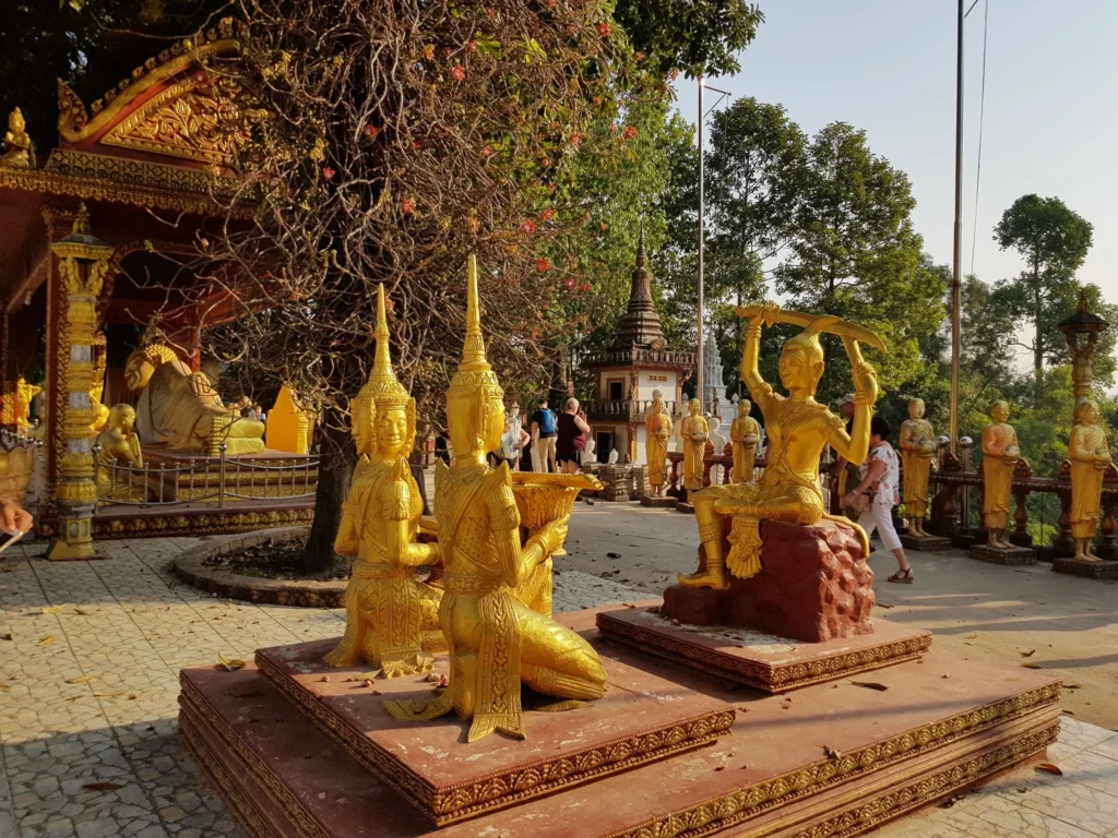 Cruising with Danny and Peter, Holland America Line, Westerdam, Sihanoukville, Cambodia | Pagoda visit in Sihanoukville during a cultural experience, featuring a monk blessing ceremony, vibrant local market tour, and serene beach retreat for a memorable spiritual and cultural day trip in Cambodia.