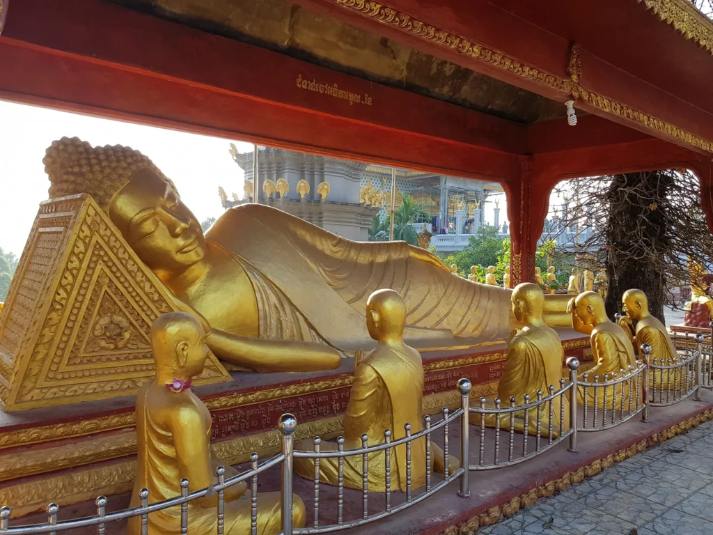 Cruising with Danny and Peter, Holland America Line, Westerdam, Sihanoukville, Cambodia | Pagoda visit in Sihanoukville during a cultural experience, featuring a monk blessing ceremony, vibrant local market tour, and serene beach retreat for a memorable spiritual and cultural day trip in Cambodia.